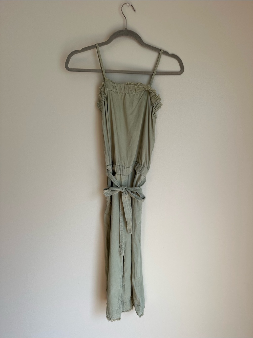 Bella Dahl Girls Sleeveless Jumpsuit Tie Waist Green Size 10